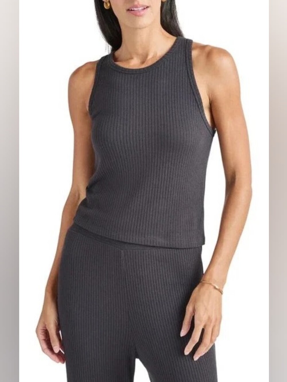 Splendid Ribbed Tank Top Gray Size M New With Tags